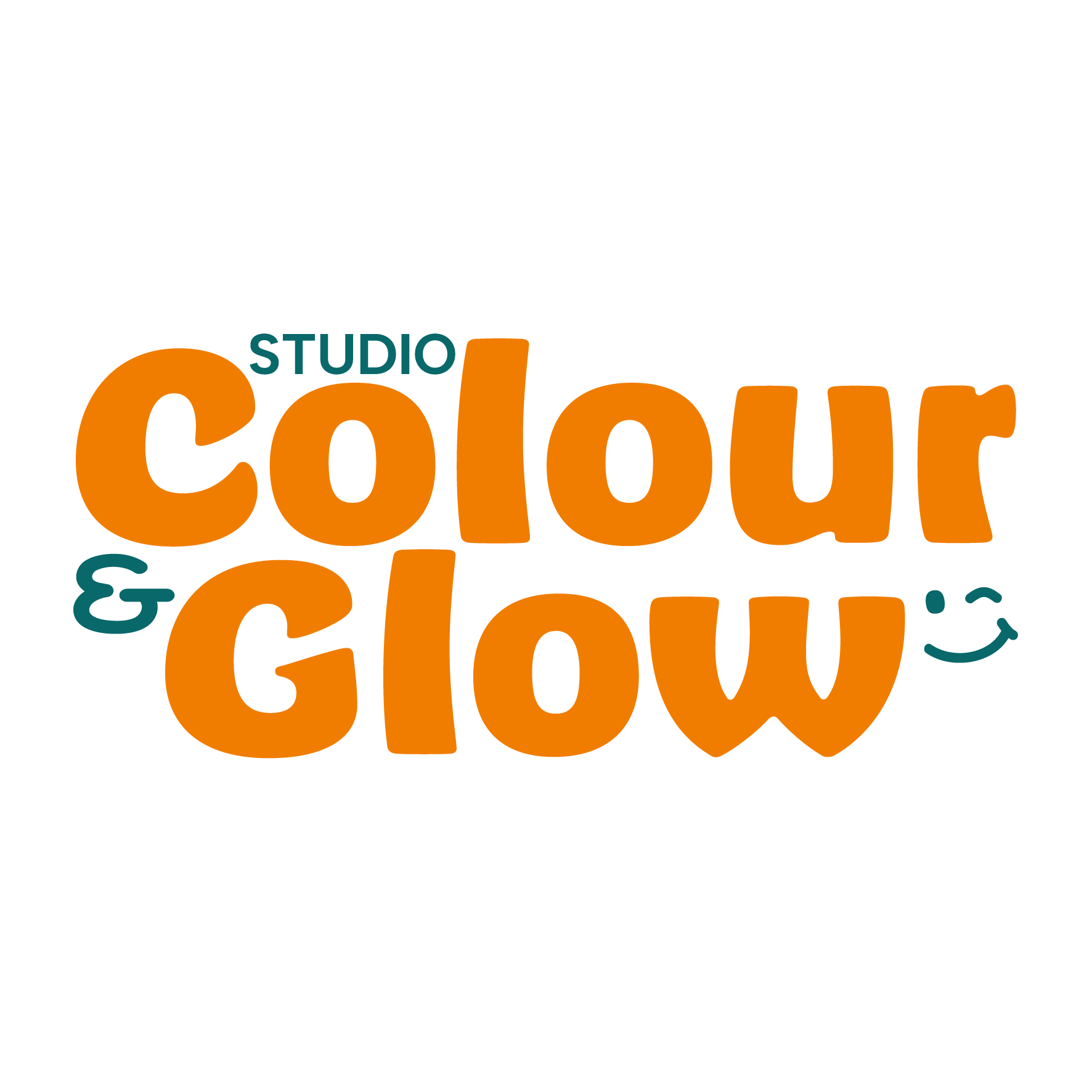 Volledig_logo oranje Brandboard en thuisstijl voor Studio Colour & Glow, inclusief website door gewoon Jet
